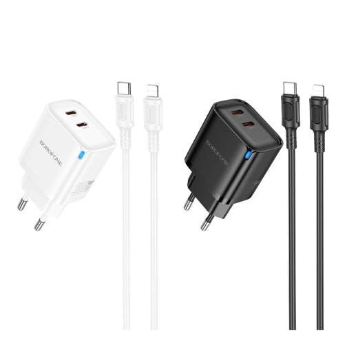 Купить Сетевое Зарядное Устройство Borofone BA85A 2USB-C PD/QC 35W+Type-C to Lightning