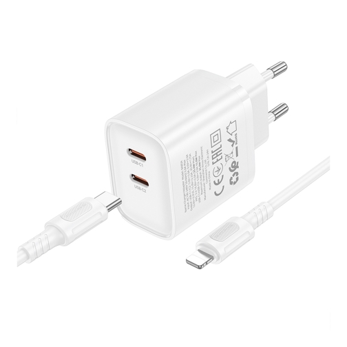 Купить Сетевое Зарядное Устройство Borofone BA85A 2USB-C PD/QC 35W+Type-C to Lightning, 7
