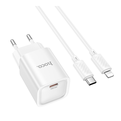 Купить Сетевое Зарядное Устройство Hoco C148A 1USB-C PD/QC 30W+Type-C to Lightning, 3