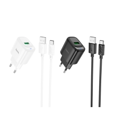 Купить Сетевое Зарядное Устройство Hoco C140A 1USB QC 18W+USB to Type-C Купить Сетевое Зарядное Устройство Hoco C140A 1USB QC 18W+USB to Type-C