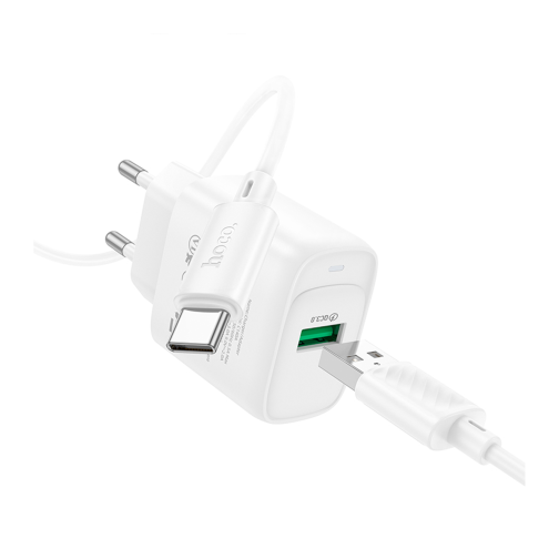 Мережевий Зарядний Пристрій Hoco C140A 1USB QC 18W+USB to Type-C превью 5