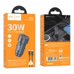 Купить Авто Зарядное Устройство Hoco Z57A 1USB/1USB-C PD30W/QC3.0+Type-C to Type-C, 2