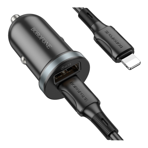 Автомобільний Зарядний Пристрій Borofone BZ22 1USB/1USB-C QC/PD30W+Type-C to Lightning превью 4