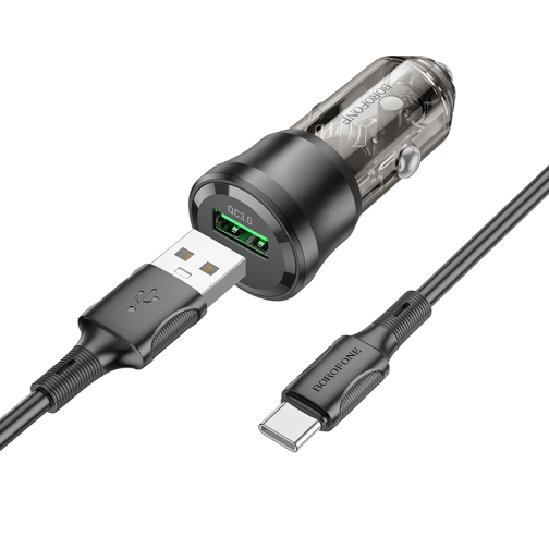 Купить Авто Зарядное Устройство Borofone BZ23 1USB QC18W+Type-C, 3