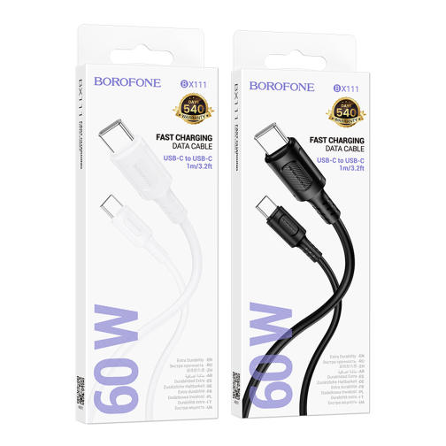 Кабель USB Borofone BX111 Type-C to Type-C 60W превью 2