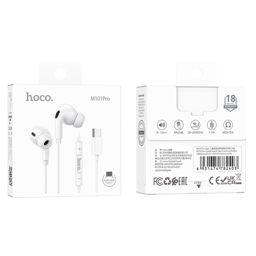 Навушники Hoco M101 Pro Crystal sound with microphone Type-C превью 3
