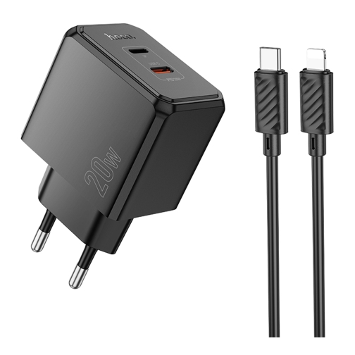 Купити Мережевий Зарядний Пристрій Hoco CS16A 1USB-C/1IP PD/QC 20W+Type-C to Lightning