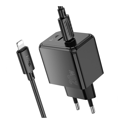 Мережевий Зарядний Пристрій Hoco CS16A 1USB-C/1IP PD/QC 20W+Type-C to Lightning превью 4