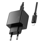Купити Мережевий Зарядний Пристрій Hoco CS16A 1USB-C/1IP PD/QC 20W+Type-C to Lightning, 5