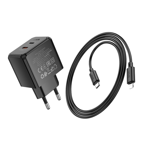 Мережевий Зарядний Пристрій Hoco CS16A 1USB-C/1IP PD/QC 20W+Type-C to Lightning превью 7