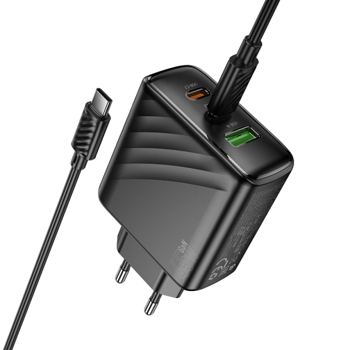 Купити Мережевий Зарядний Пристрій Hoco CS26A 2USB-C/1USB PD/QC 45W+Type-C to Type-C, 3