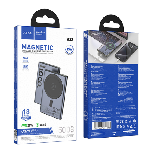 Універсальна Мобільна Батарея Power Bank Hoco Q32 Bird PD20W wireless magnetic 5000mAh превью 2