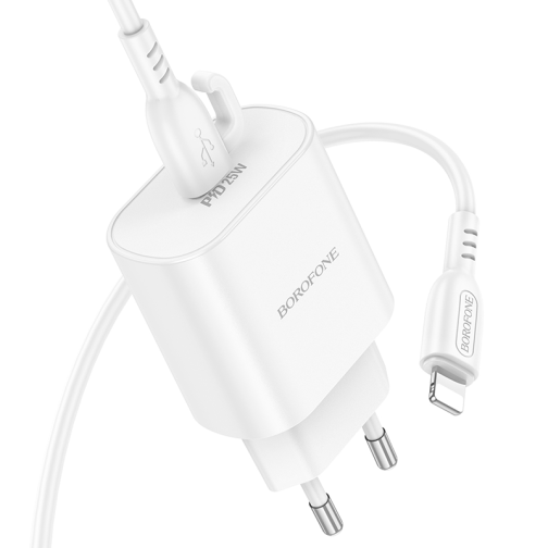 Мережевий Зарядний Пристрій Borofone BA82A 1USB-C PD/QC 25W+Type-C to Lightning превью 4