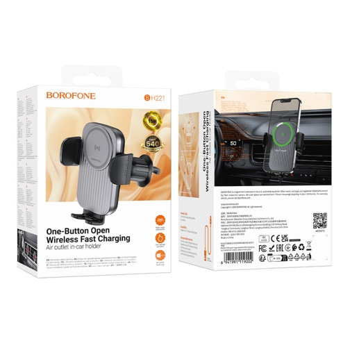 Купить Автодержатель Borofone BH221 Wireless 15W, 2