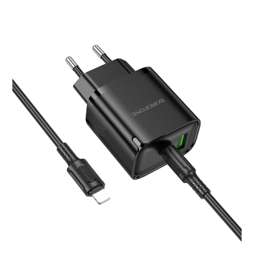 Купить Сетевое Зарядное Устройство Borofone BA83A 1USB-C/1USB PD/QC 20W+Type-C to Lightning, 6