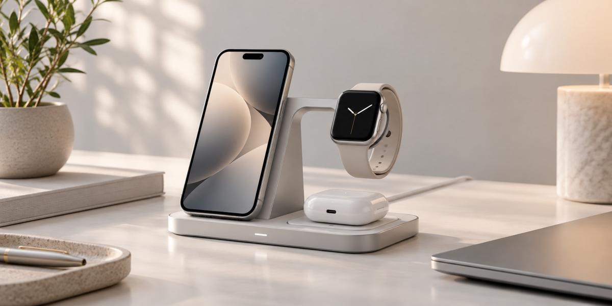 Беспроводная зарядная станция 3-в-1 для iPhone, часов и наушников